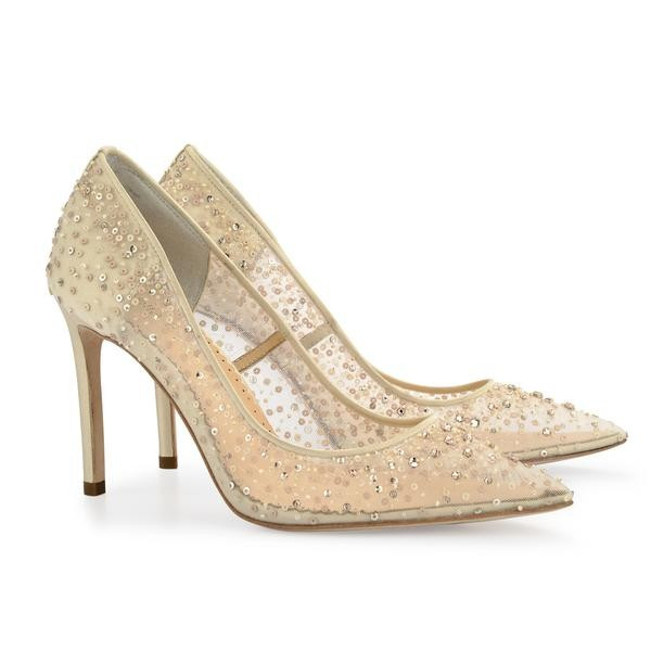 Nude Sequin Crystal Illusion Wedding/Evening Shoes | Bella Belle Shoes