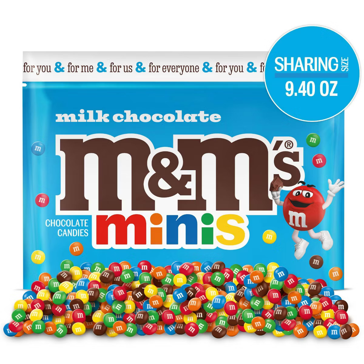 M&M's Milk Chocolate Minis Sharing Size Candy - 9.4oz | Target