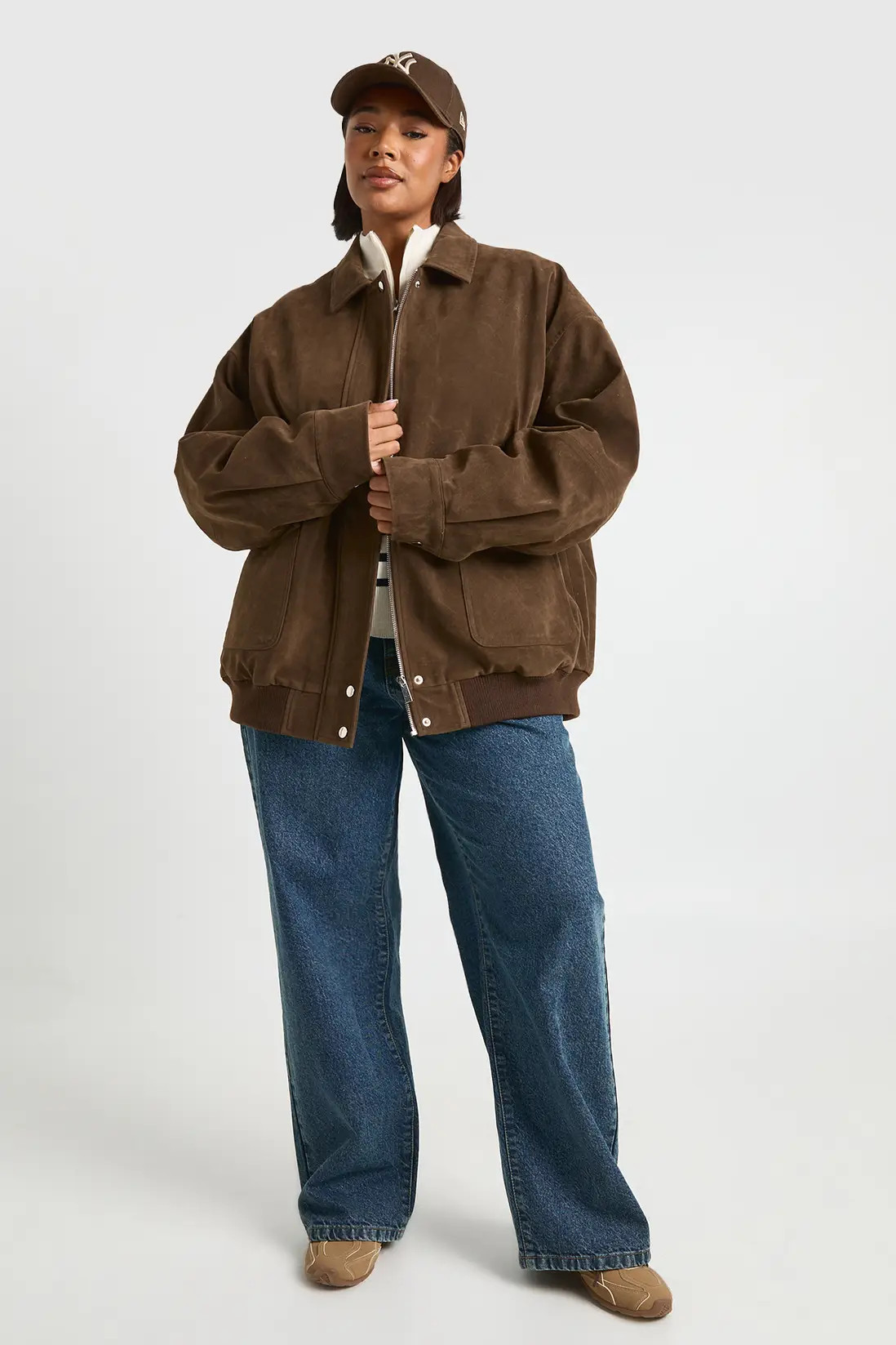 Plus Suede Bomber Jacket | Boohoo.com (UK & IE)