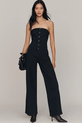 Pilcro Strapless Corset Denim Jumpsuit | Anthropologie (US)