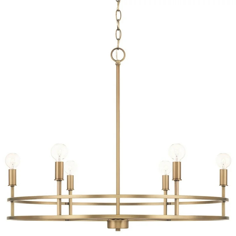 Capital Lighting 448761 Fuller 6 Light 28" Wide Ring Chandelier - Brass - Walmart.com | Walmart (US)