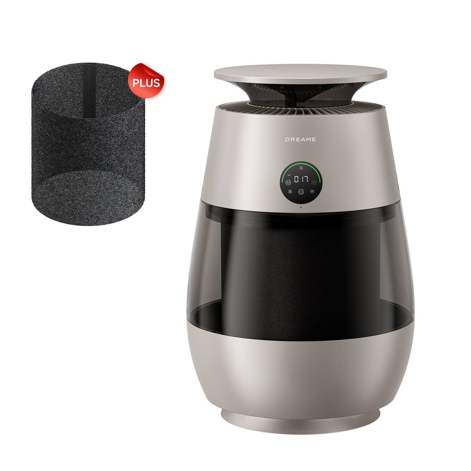 Dreame - Pet Air Purifier AP10 Bundle, Smart Air Cleaner with 360° Visual Collection of Cat Hair, One more filter - Gold | Best Buy U.S.