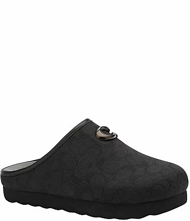 COACH Hadley Signature Logo Print Jacquard Clogs - 9 | Dillard's