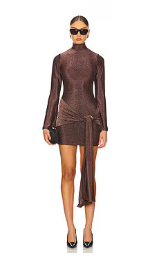 Bardot Seraphina Tie Front Dress in Bronze from Revolve.com | Revolve Clothing (Global)