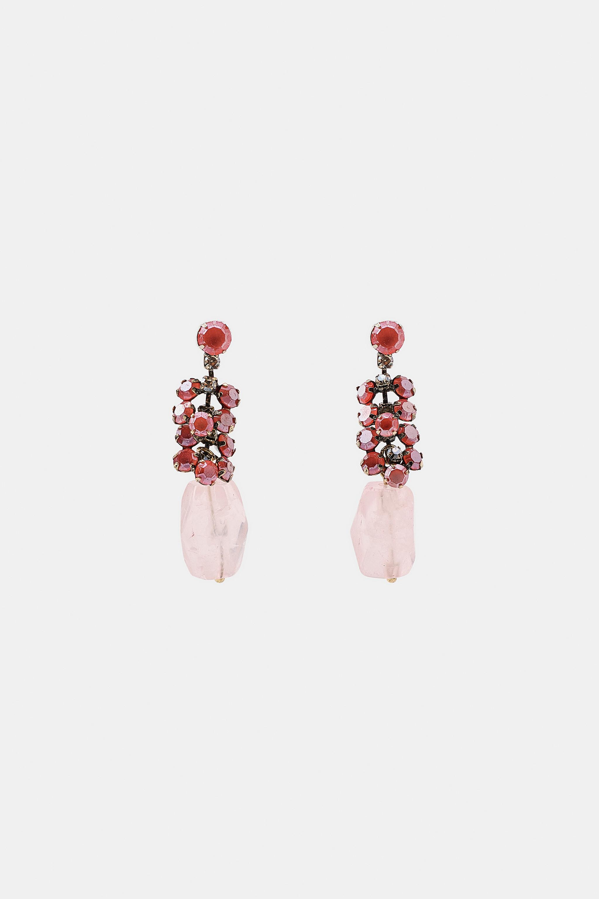 SHINY STONE EARRINGS | Zara UK