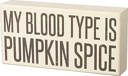 Primitives by Kathy My Blood Type Is Pumpkin Spice Home Décor Sign | Amazon (US)
