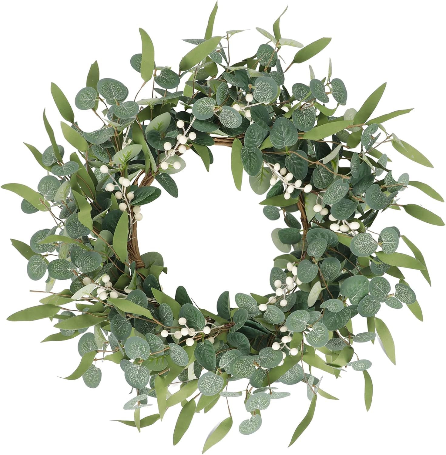 CEWOR 20in Eucalyptus Wreath for Front Door Spring Wreath for Farmhouse Front Porch Home Window D... | Amazon (US)