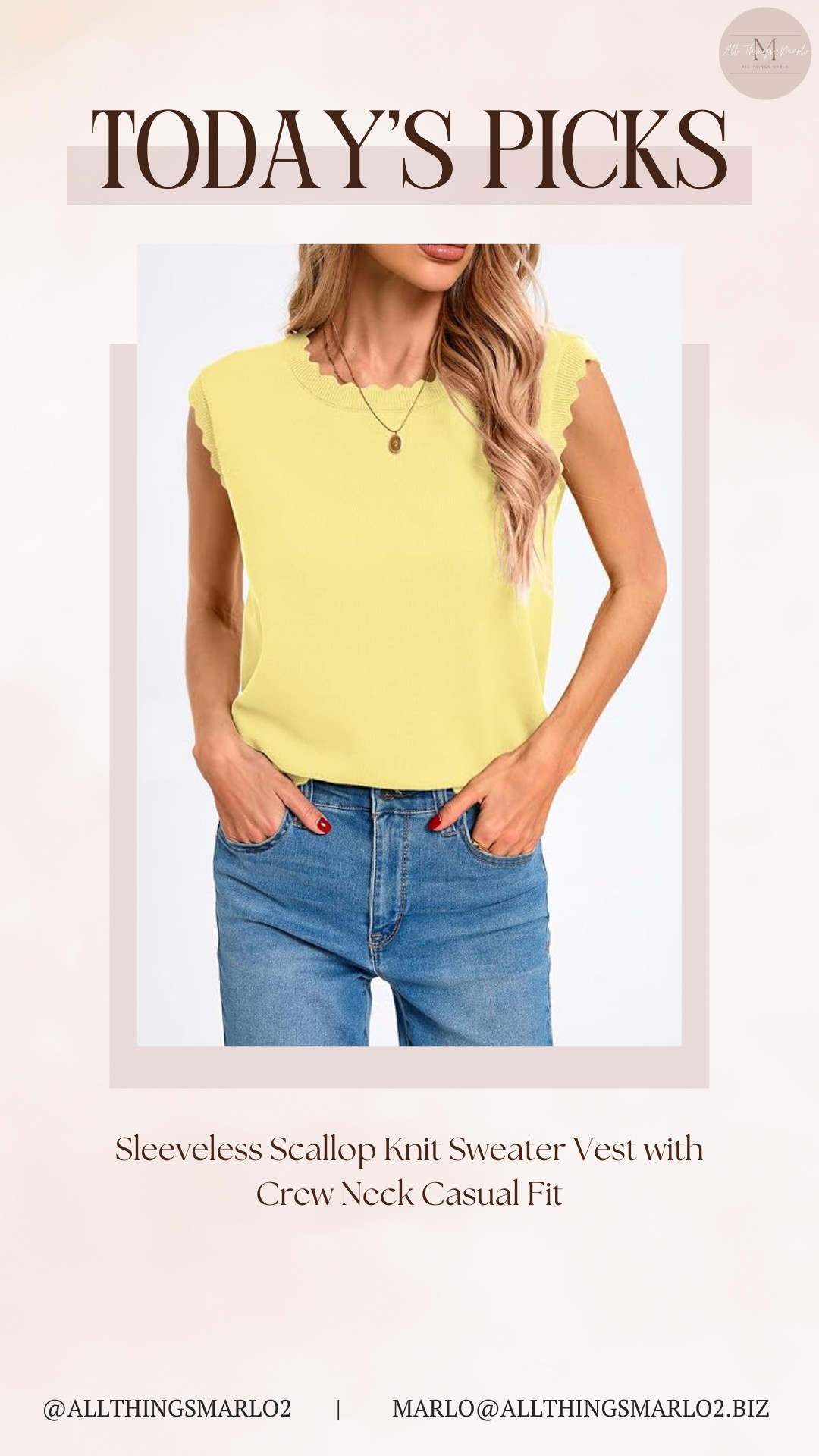 Sleeveless Scallop Knit Sweater Vest with Crew Neck Casual Fit 

 #LTKSeasonal #LTKWorkwear #LTKTravel