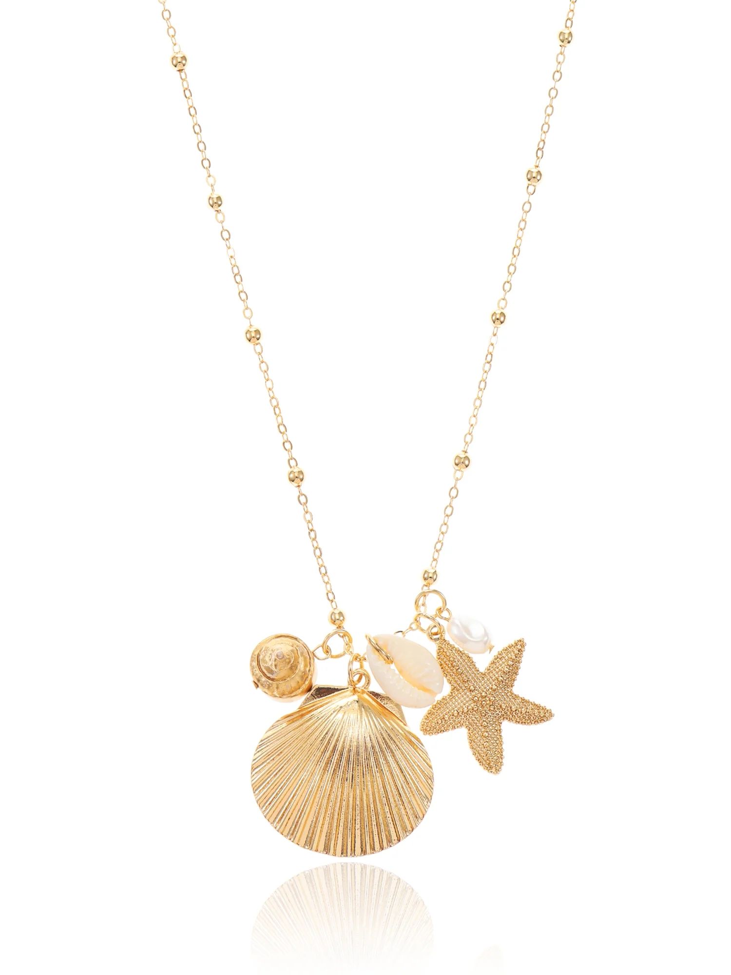Time and Tru Women’s Shell Pendant Long Necklace | Walmart (US)