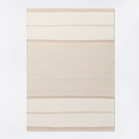 5'x7' Marina Striped Wool/Cotton Area Rug Cream - Threshold™ designed with Studio McGee | Target