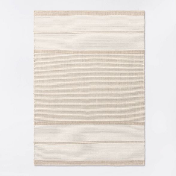 5'x7' Marina Hand Woven Striped Wool Cotton Area Rug Cream - Threshold™ designed with Studio Mc... | Target
