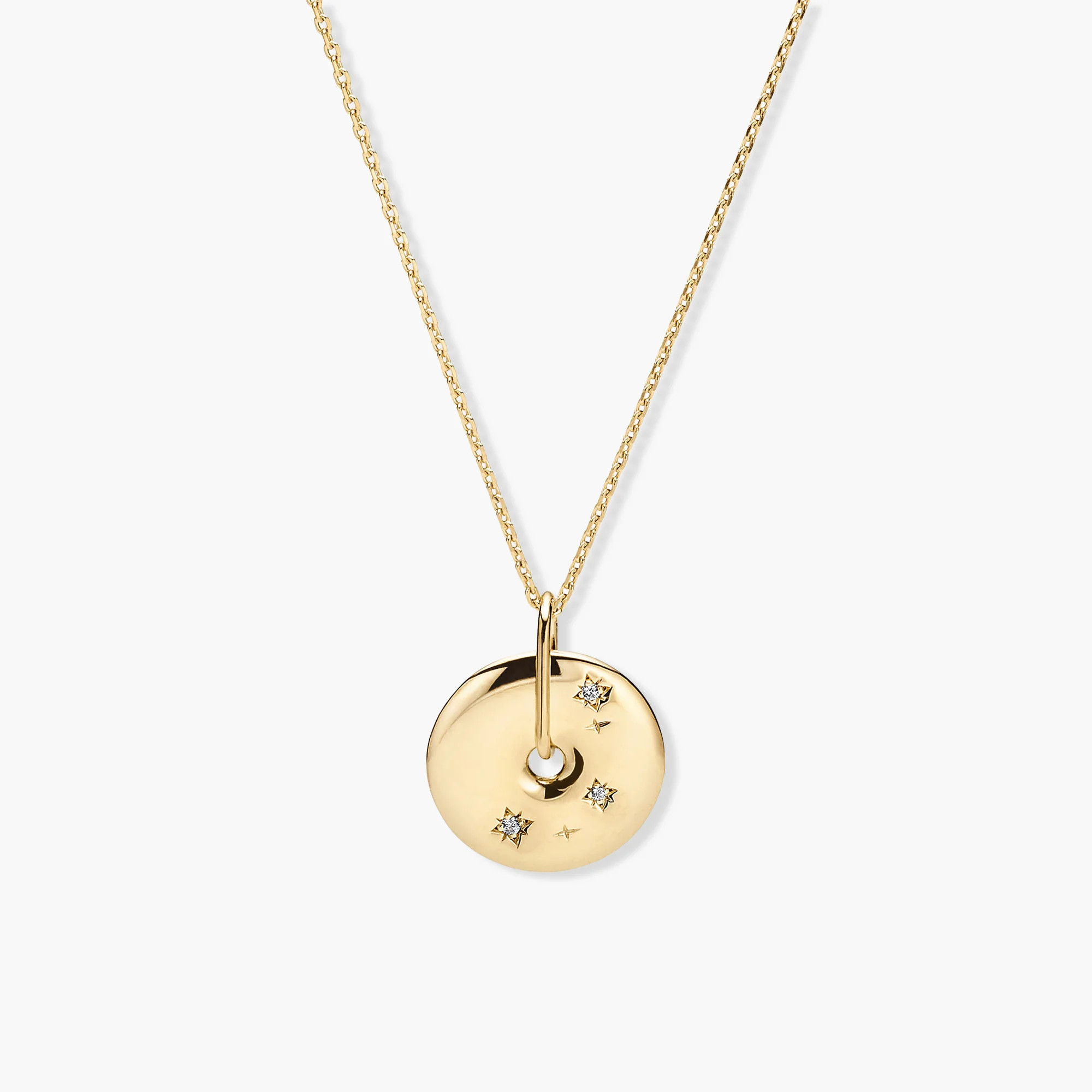 18k Gold Vermeil Zodiac Pendant Necklace Aquarius - Jewelry | Mejuri | Mejuri Fine Crew