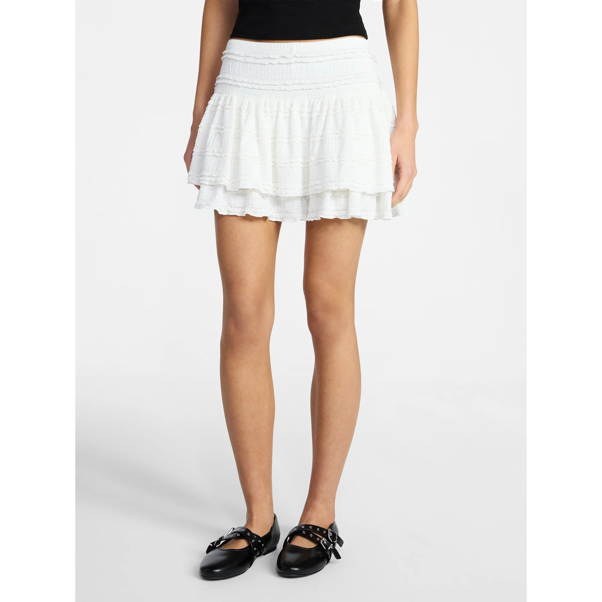 No Boundaries Lace Ruffle Mini Skort, Women's XXS-XXL | Walmart (US)