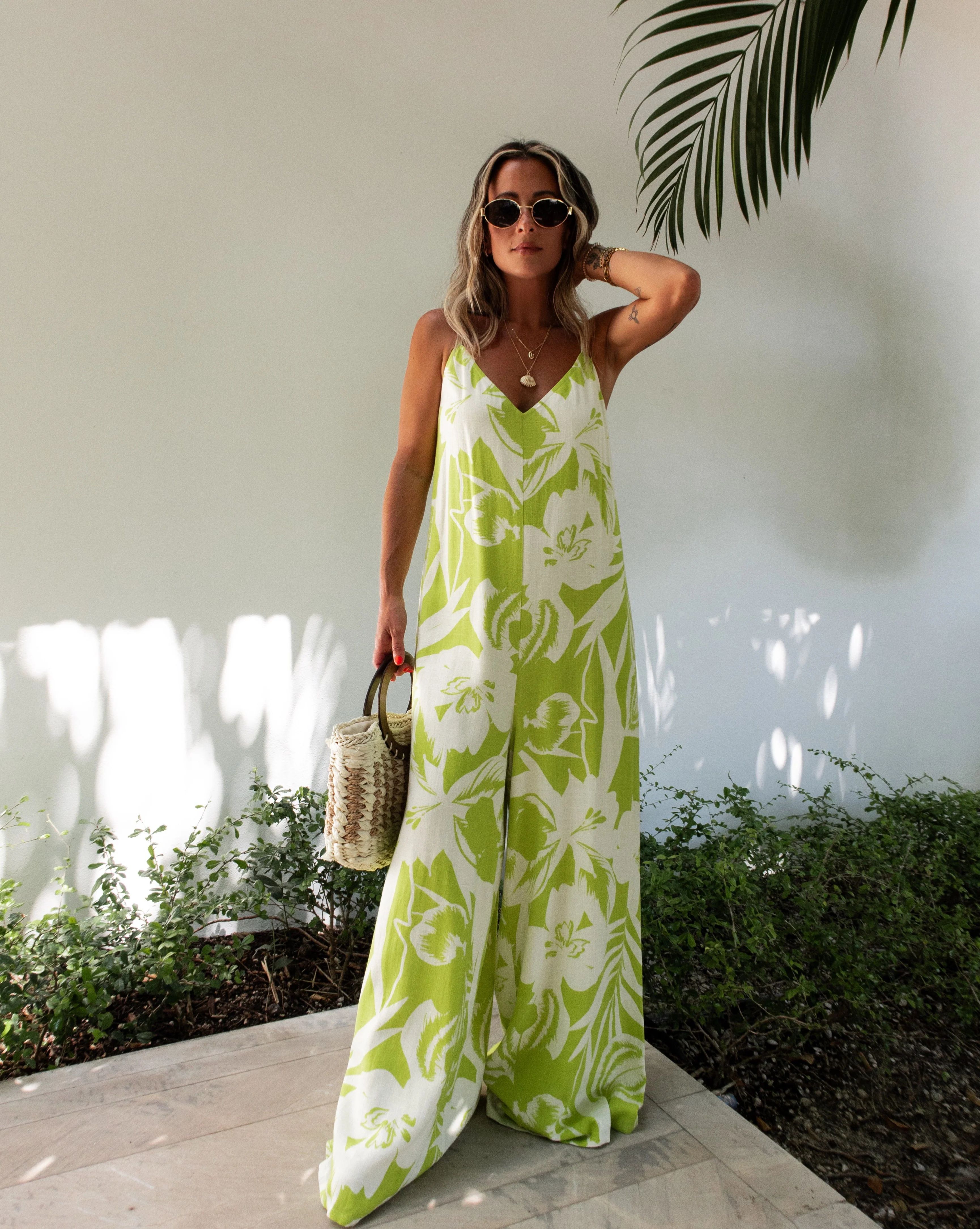 Waikiki Tropical Print Relaxed Jumpsuit | VICI Collection