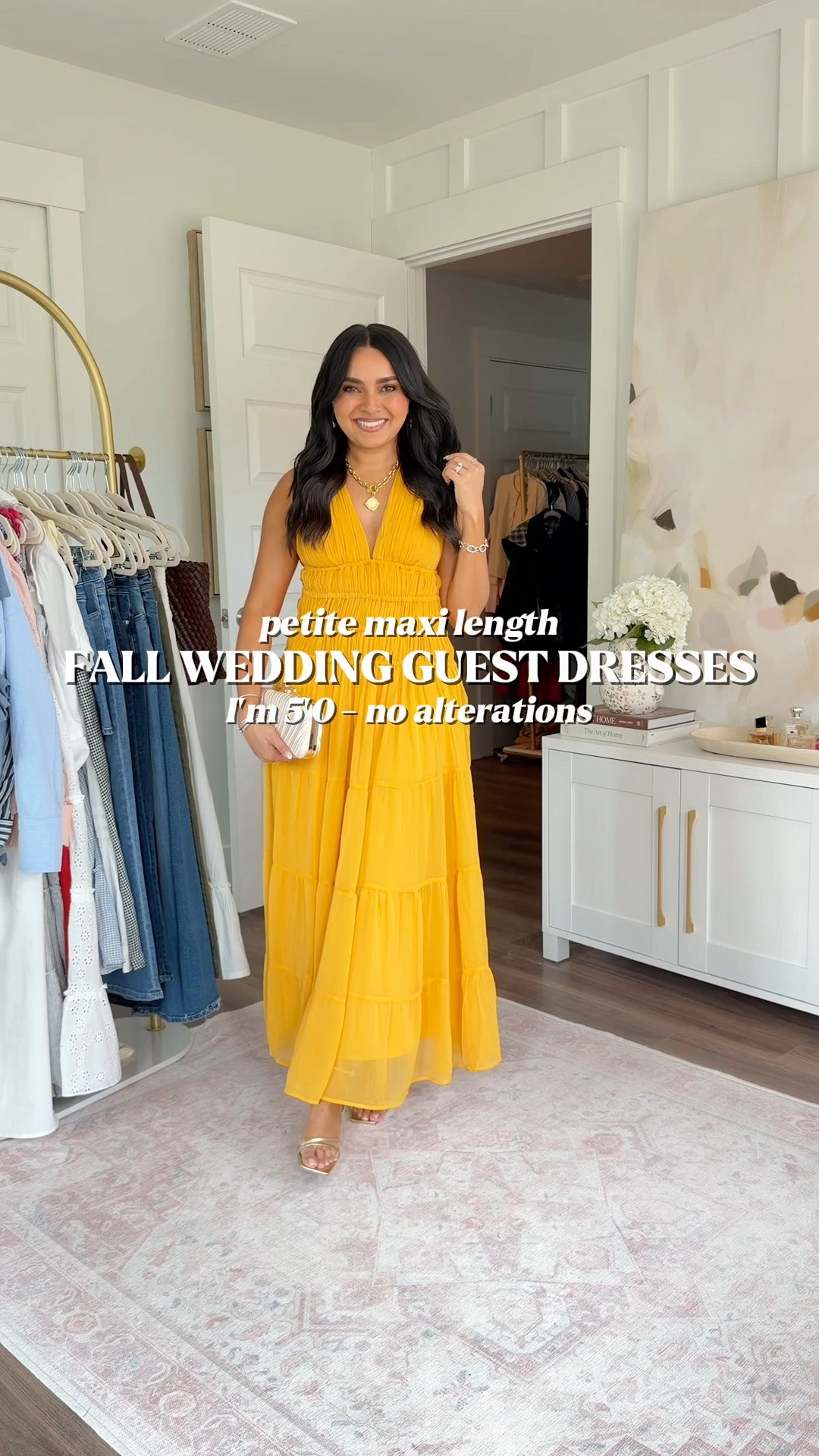 Fall Wedding Dresses - Petite Friendly!
For reference: I’m 5’0, petite, 32b bra size, and 2/26 in bottoms, pear shaped. 
*Everything I share is unaltered! TTS means true to size. Between size 5-6.5 in shoes

Brown Mahogany dress size xs petite TTS
Golden yellow dress size xs petite TTS
Purple pink dress size xs petite TTS
Olive green dress size xs TTS
Black 5 in 1 dress size xs petite TTS
Gold heels size 5 TTS

Wedding guest dress
Fall wedding
Fall fashion women
Maxi dress
Petite dress

#LTKPetite #LTKWedding #LTKgrwm