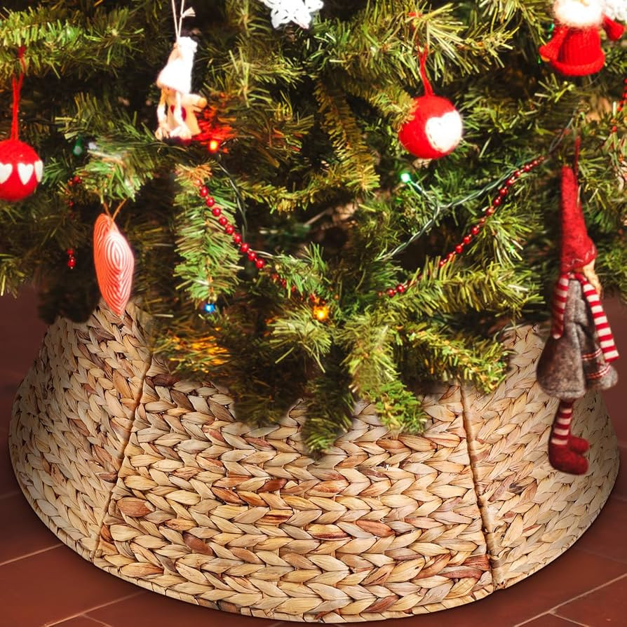 Liliful Christmas Tree Collar Woven Tree Collar Tree Ring Farmhouse Christmas Tree Collar Wicker ... | Amazon (US)