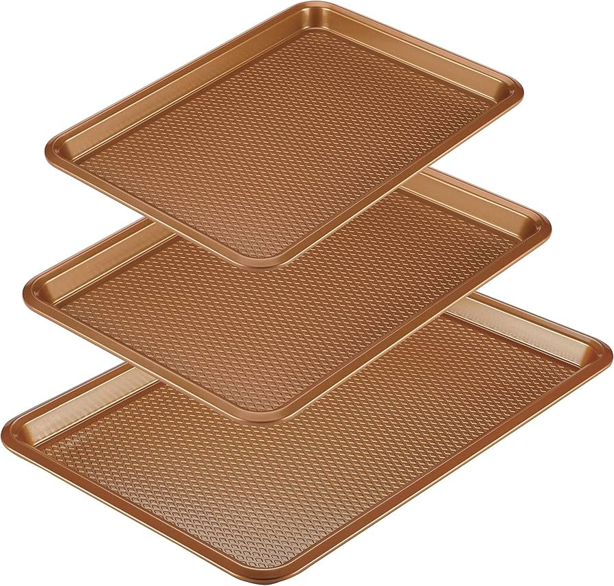 Ayesha Curry Nonstick Bakeware Set/Baking Pans - 3 Piece, Brown | Amazon (US)
