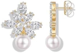 Amazon.com: PAVOI 14K Yellow Gold Plated Statement Pearl Stud Earrings for Women: Clothing, Shoes... | Amazon (US)