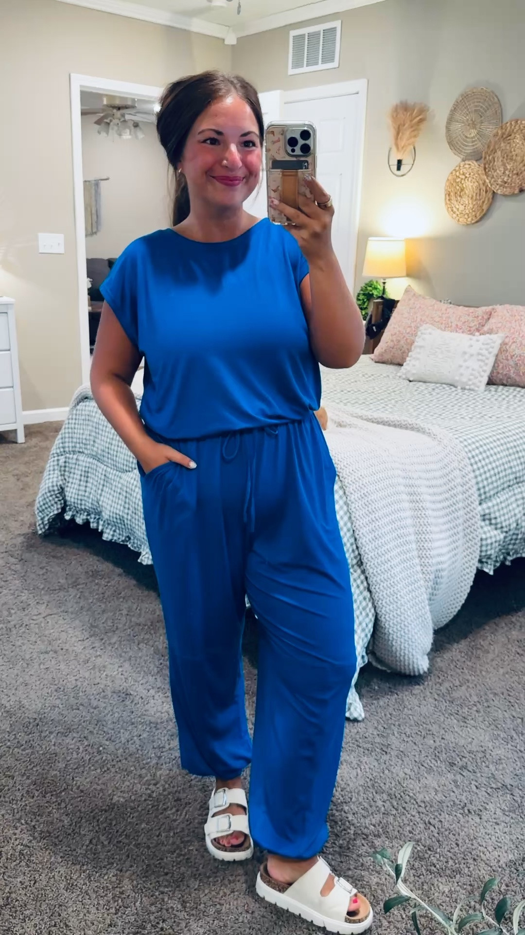 This comfy Amazon jumpsuit is an easy game-day look! 💙 Add your favorite team accessories, and you’re ready to cheer! 🏈✨


sandals: sold out, but linking similar options below!
jumpsuit: fits true to size // wearing a large 

 #LTKootd #LTKMidsize
