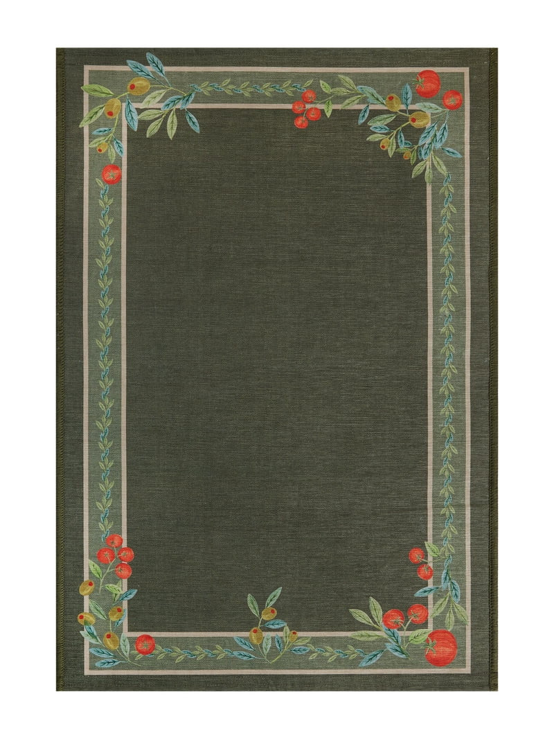Better Homes & Gardens Green Olive & Tomato 24" x 36" Accent Rug | Walmart (US)
