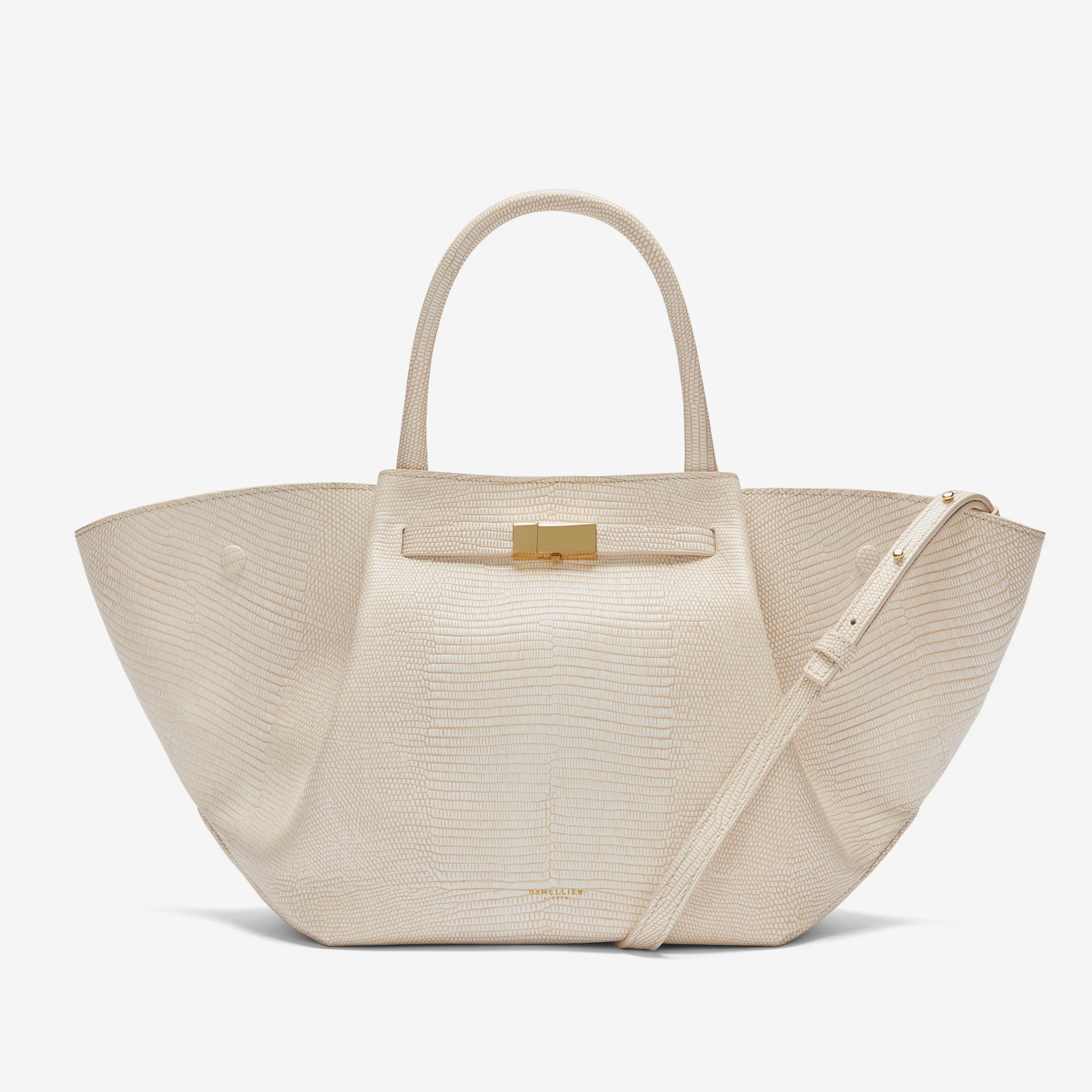 The Midi New York | Ecru Lizard-Effect | Demellier | DeMellier
