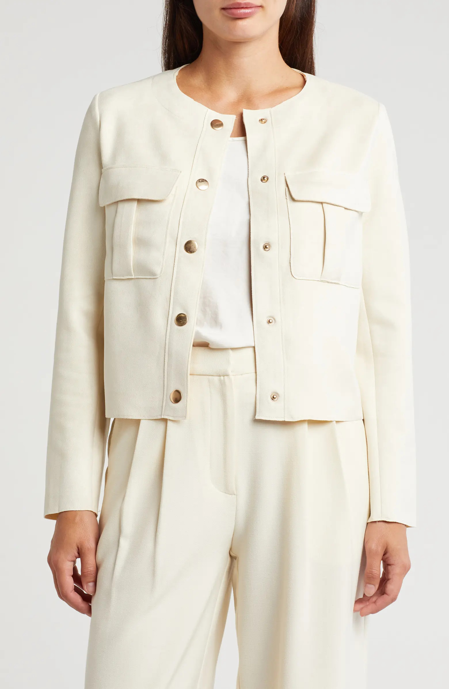 Vince Camuto Crop Faux Suede Jacket | Nordstromrack | Nordstrom Rack