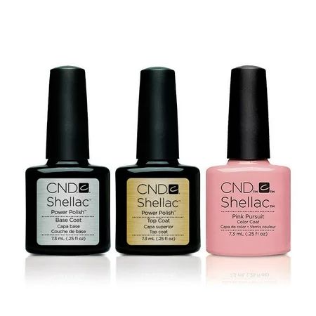 CND Creative Nail Gel Polish Shellac Combo - Base, Top & Pink Pursuit 0.25oz/7.3mL | Walmart (US)
