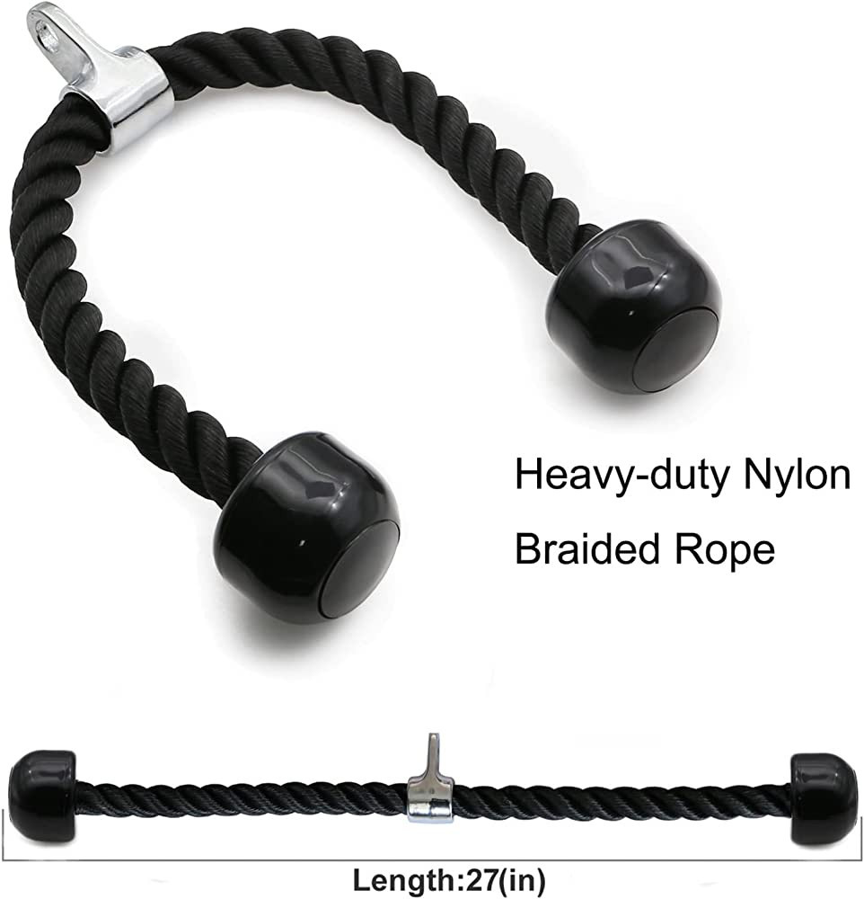 Tricep Rope 27 & 36 inches 2 Colors Fitness Attachment Cable Machine Pulldown Heavy Duty Coated N... | Amazon (US)