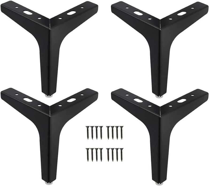 NATGAI Set of 4 Furniture Legs, Modern Furniture Sofa Legs Metal Chrome Polished Table Cabinet Cu... | Amazon (US)