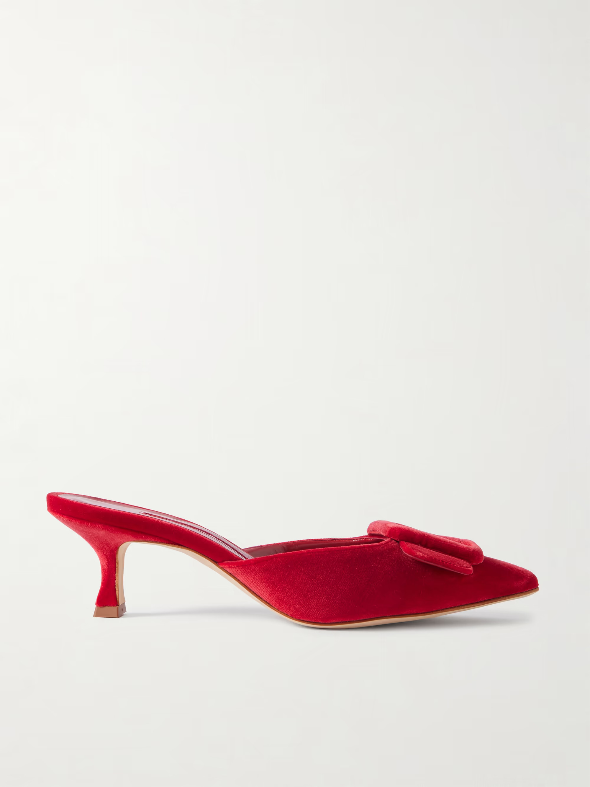 Maysale 50 buckled velvet mules | NET-A-PORTER (US)