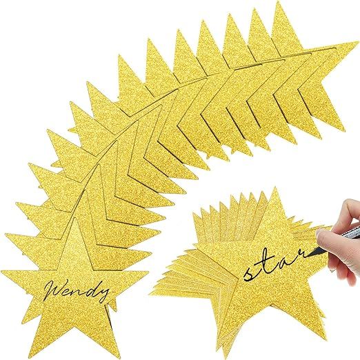 80 Pieces Glitter Star Cutouts Paper Star Confetti Cutouts for Bulletin Board Classroom Wall Part... | Amazon (US)