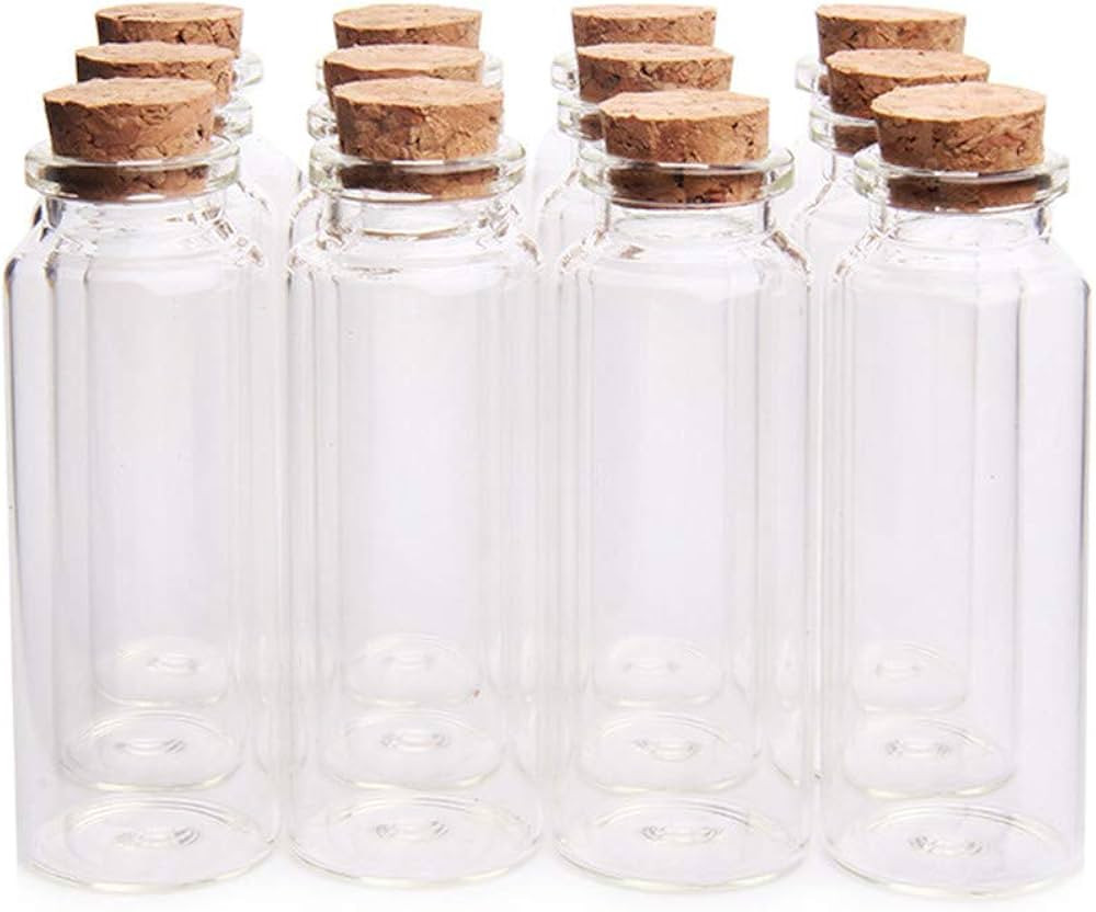Danmu Botellas de poción de 1.4 fl oz, botellas de vidrio con tapón de corcho, pequeños frasco... | Amazon (US)