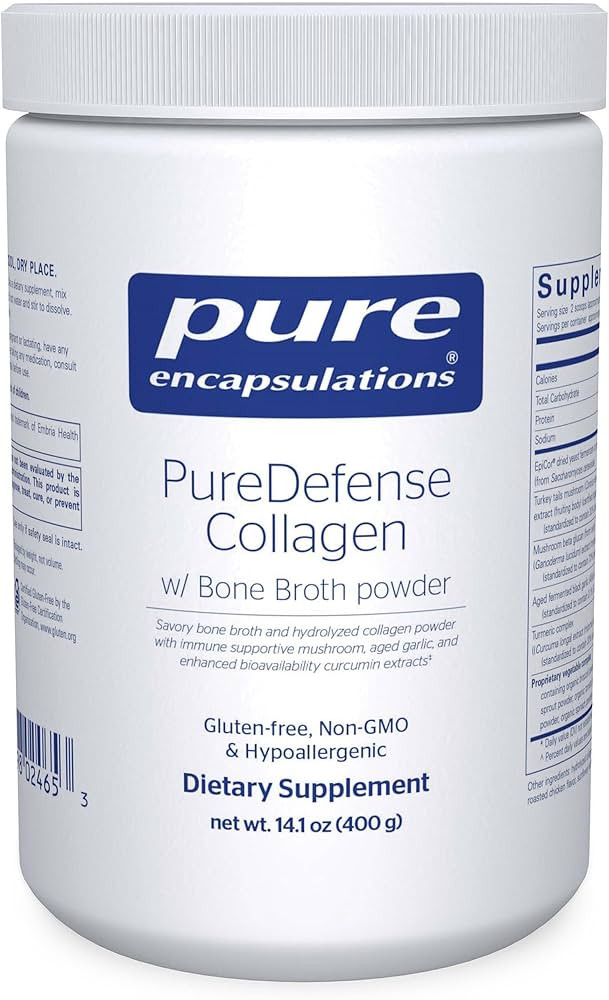 Pure Encapsulations PureDefense Collagen w/Bone Broth | Savory Bone Broth and Hydrolyzed Collagen... | Amazon (US)