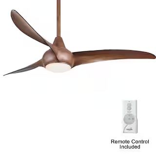 MINKA-AIRE Light Wave 52 in. Integrated LED Indoor Distressed Koa Ceiling Fan with Light with Rem... | The Home Depot