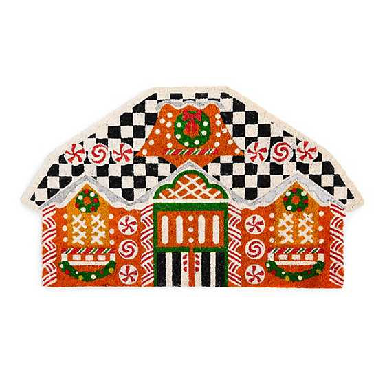 Gingerbread House Shaped Entrance Mat | MacKenzie-Childs