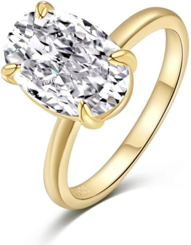 3.5CT Lab Grown Diamond Ring, Oval Cut Engagement Ring for Women, D Color VVS1 Clarity Wedding Ba... | Amazon (US)