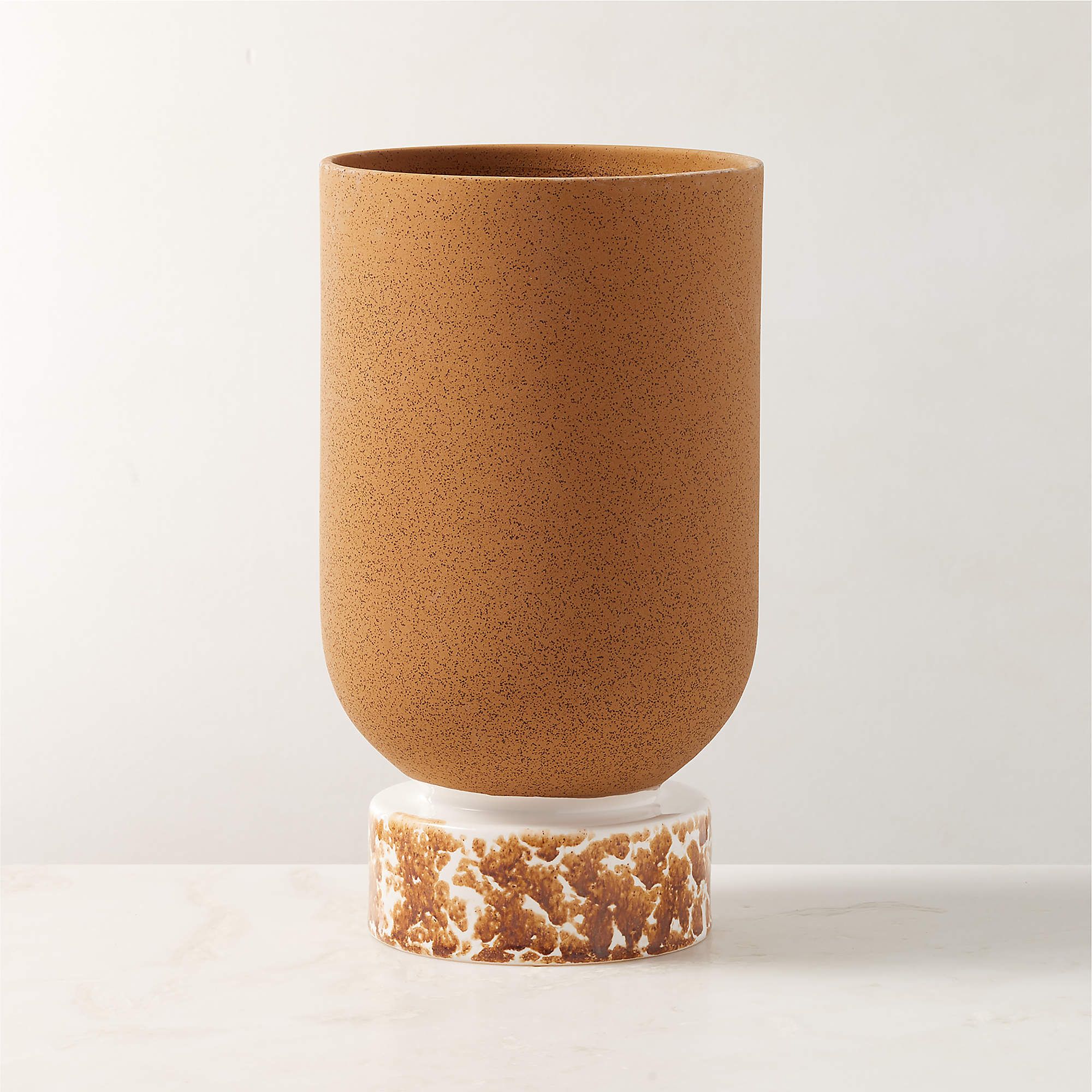Descanso Brown and White Planter + Reviews | CB2 | CB2