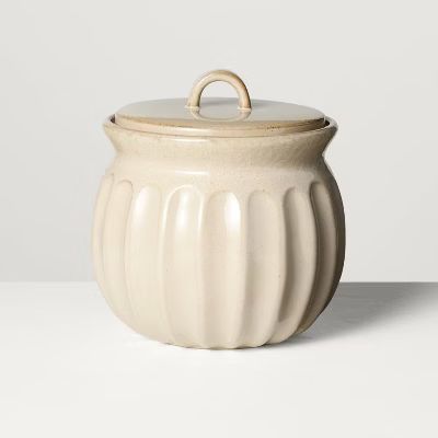 Fluted Stoneware Countertop Canister Tan - Hearth & Hand™ with MagnoliaThis item is not availab... | Target