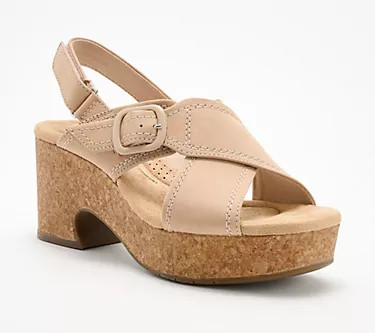 Clarks Collection Leather Wedges - Nerisa Pace - QVC.com | QVC