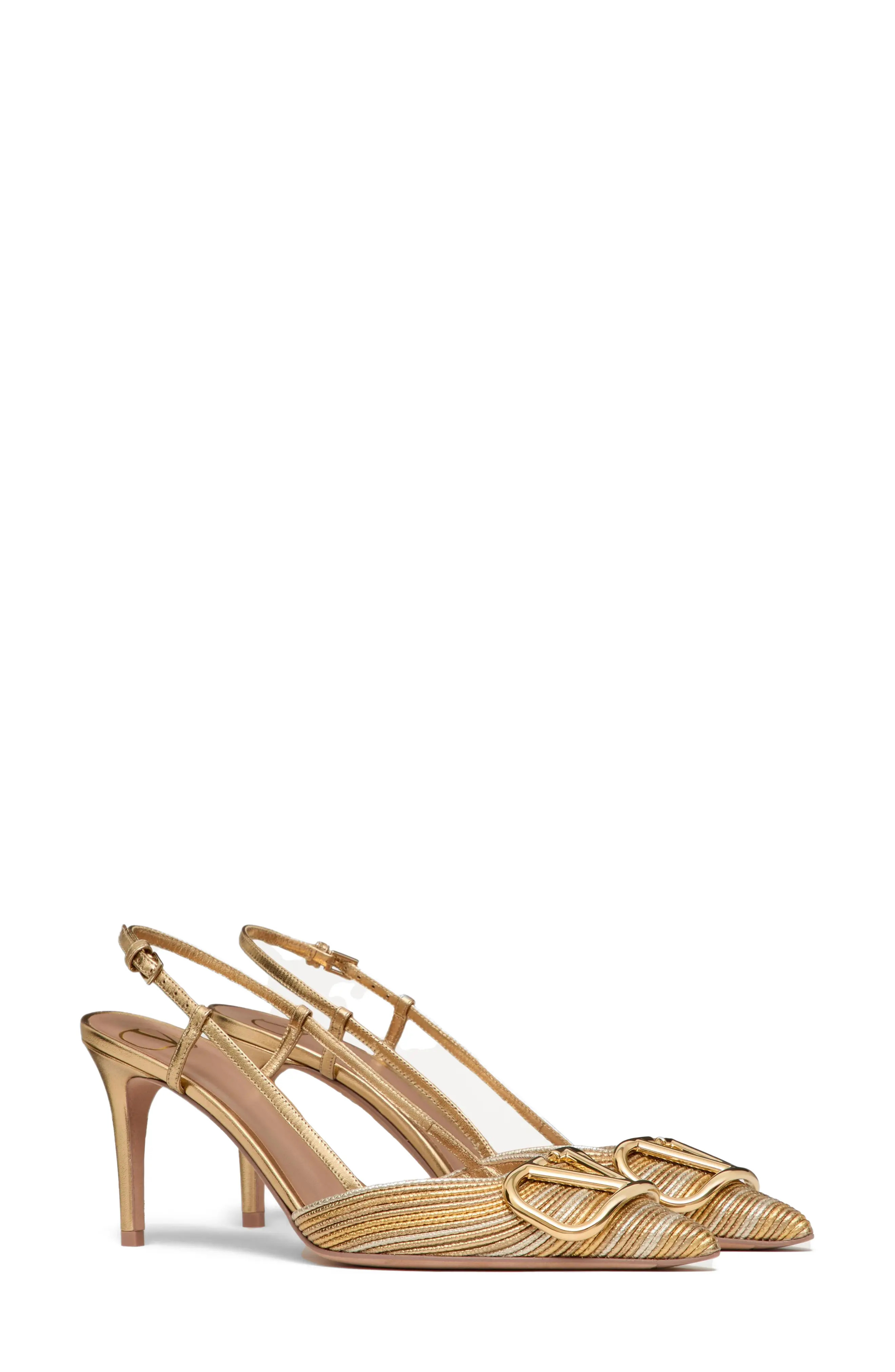 Valentino Garavani VLOGO Signature Metallic Slingback Pump (Women) | Nordstrom | Nordstrom