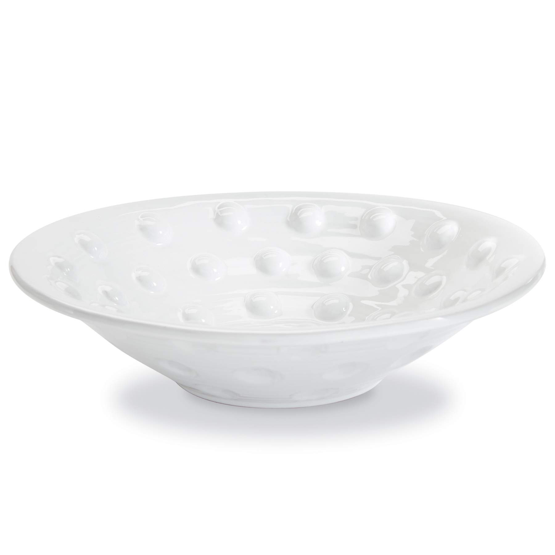 Mud Pie Home Sercing Raised Dot Centerpiece Bowl, white, "3 1/2"" x 14"" dia" (46000152) | Amazon (US)