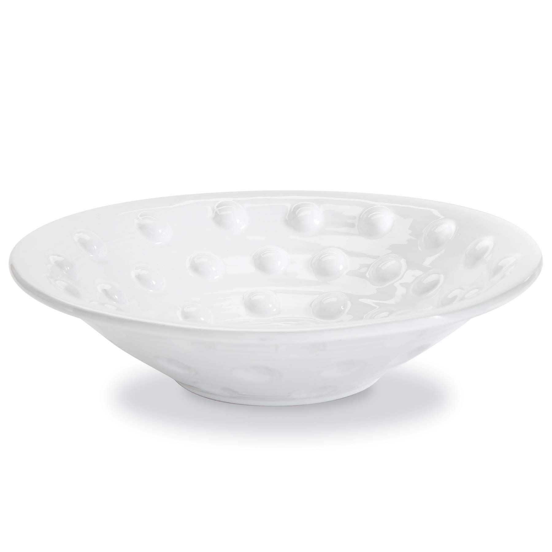 Mud Pie Home Sercing Raised Dot Centerpiece Bowl, white, "3 1/2"" x 14"" dia" (46000152) | Amazon (US)