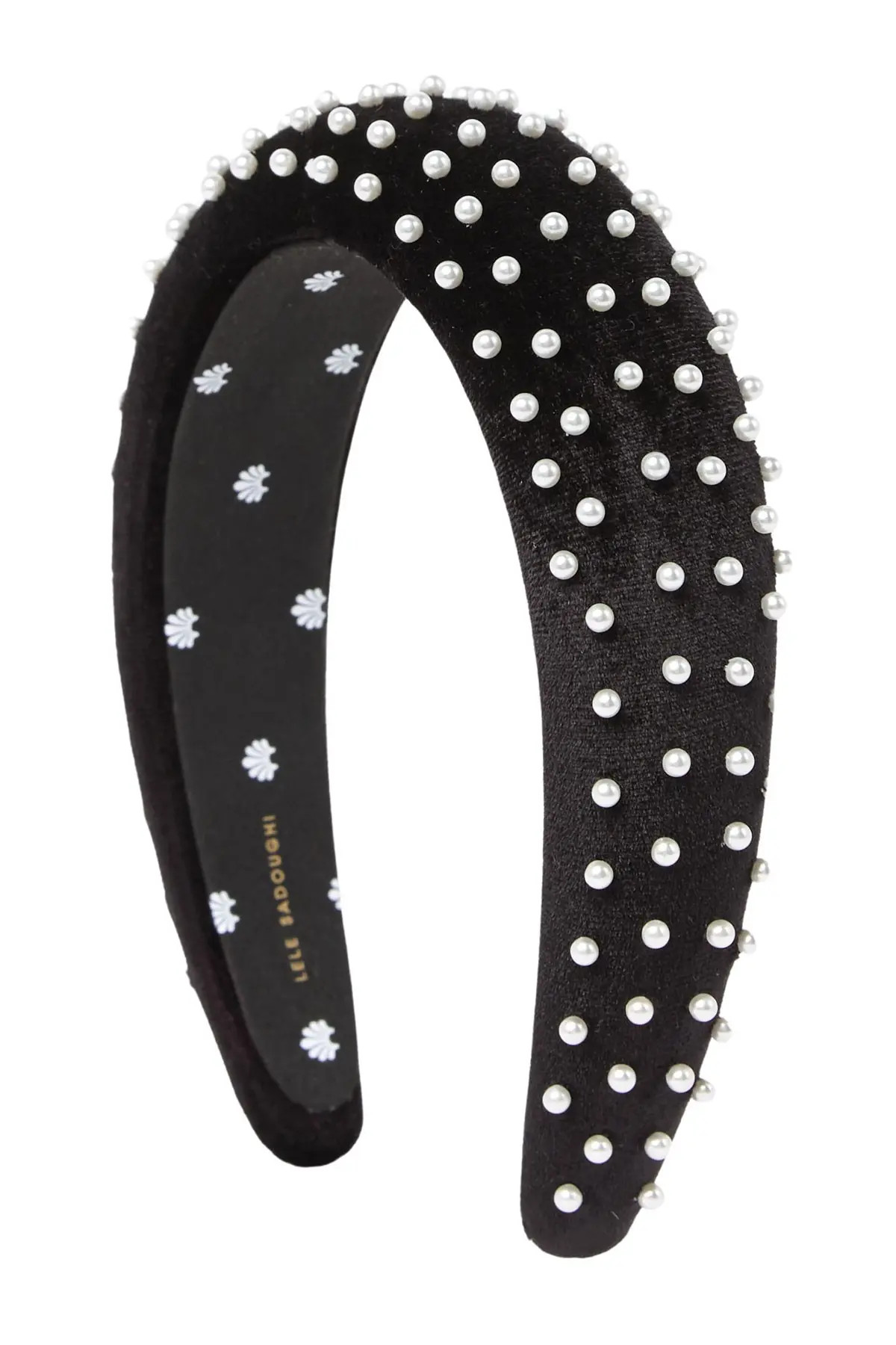 Lele Sadoughi Velvet Pearly Bead Padded Headband at Nordstrom Rack | Nordstrom Rack