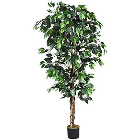 VIVOSUN 6FT Artificial Tree Artificial Ficus Silk Tree Potted Plant for Indoor Outdoor Decor | Amazon (US)
