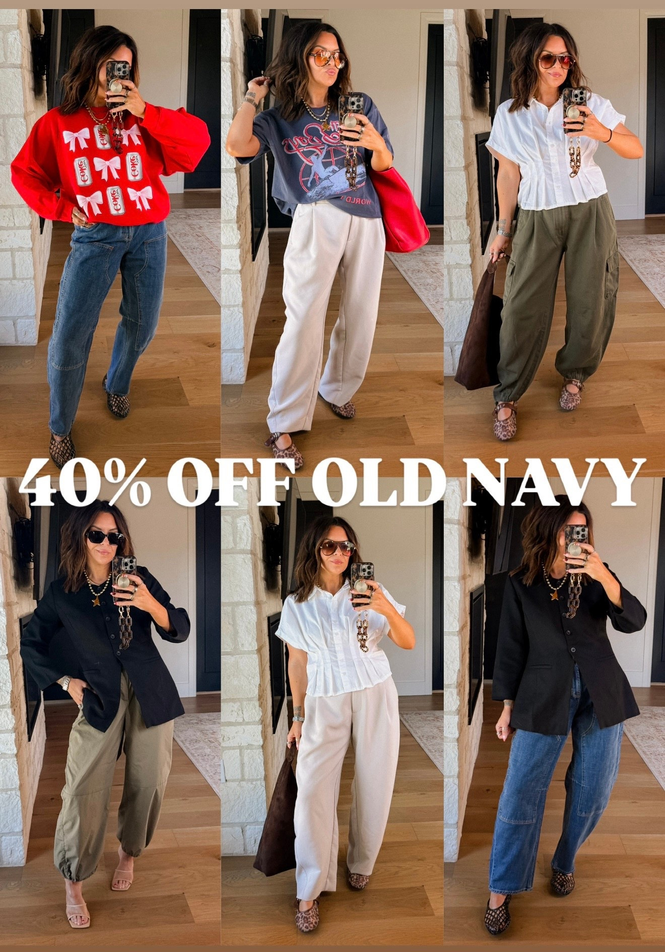 40% OFF EVERYTHING @oldnavy

Graphic tee & sweatshirt: XL
Blazer & White Top: large
Jeans: TTS (wearing a 12)
Barrel trousers: 12
Blue & green parachute pants: large
Green twill cargo pants: wearing a large but I fee they run big. 

#oldnavypartner 

#LTKFindsUnder50 #LTKMidsize #LTKSaleAlert