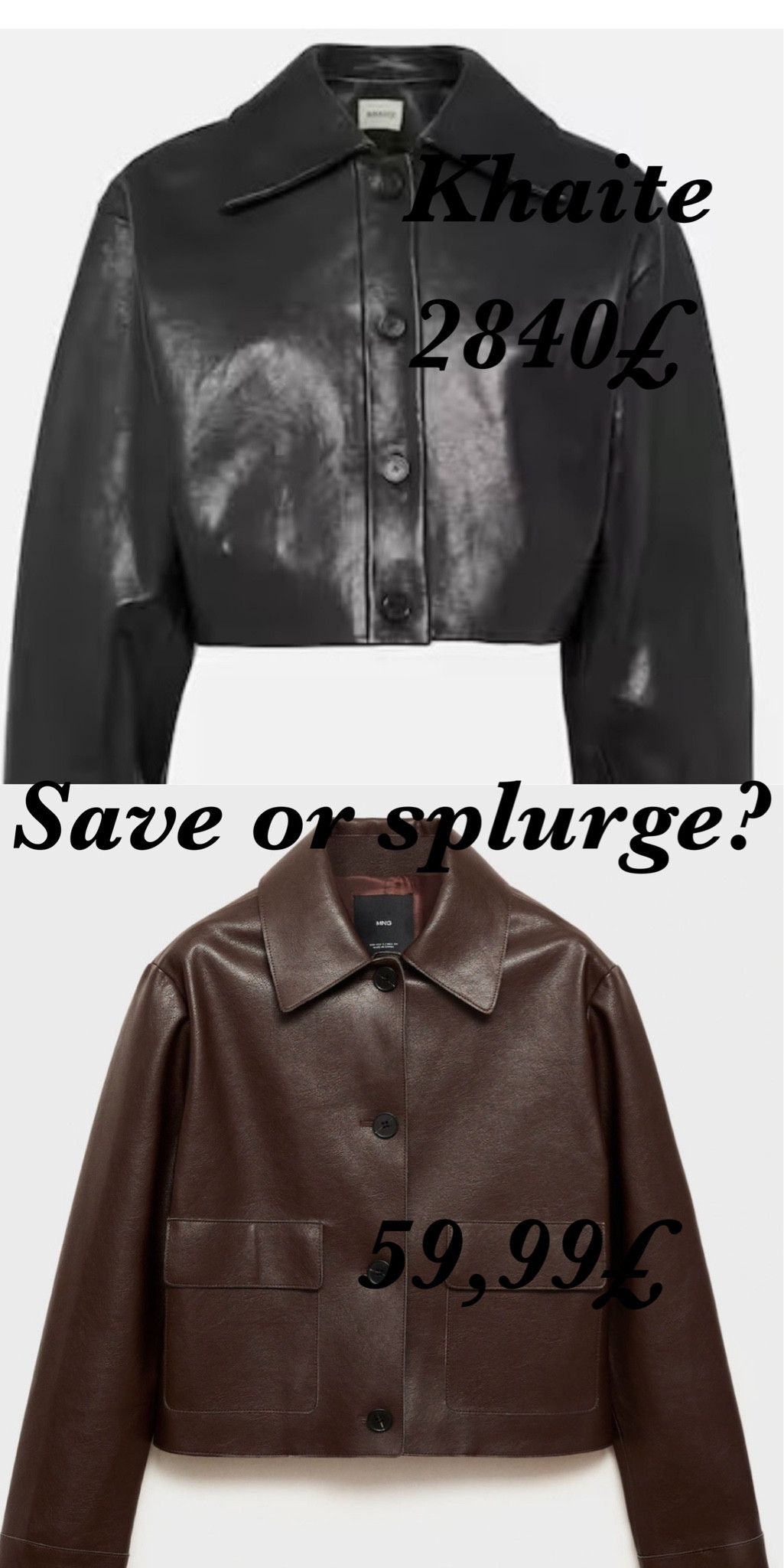Khaite cropped leather jacket, sue jacket, Khaite dupe, faux leather jacket 

#LTKeurope #LTKuk #LTKstyletip
