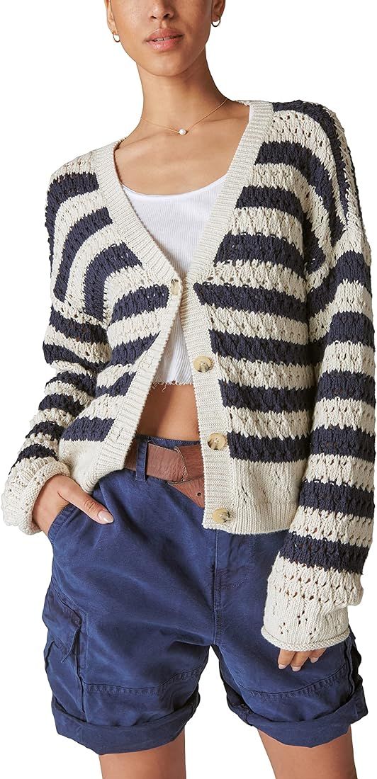 Lucky Brand Women's Button Front Knit Cardigan | Amazon (US)