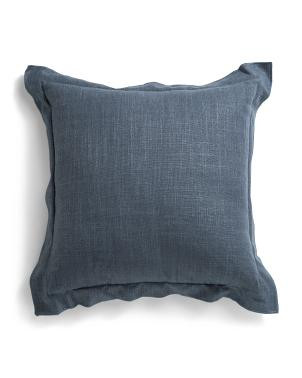Handmade In Usa 22x22 Linen Blend Overfilled Double Flange Pillow | TJ Maxx