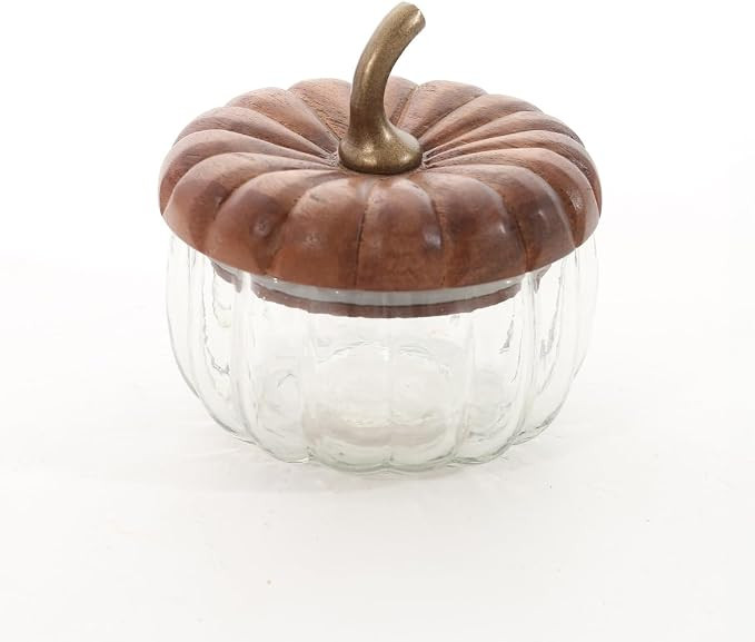 Godinger Pumpkin Storage Jar, Storage Container, Halloween Jar, with Acacia Wood Lid Fall Decor f... | Amazon (US)