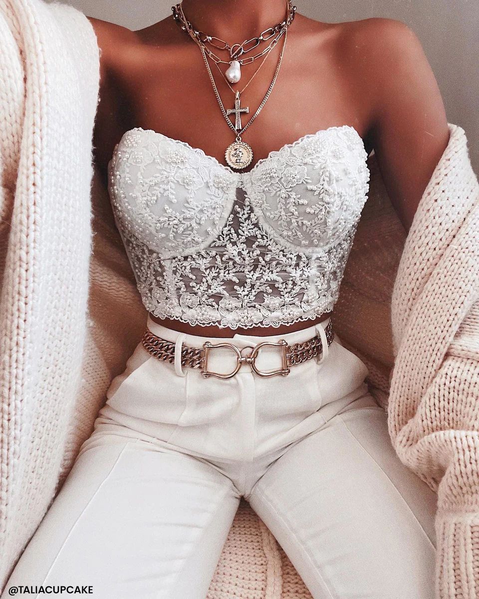 Pretty In Pearls Hand Beaded Bustier | Windsor Stores